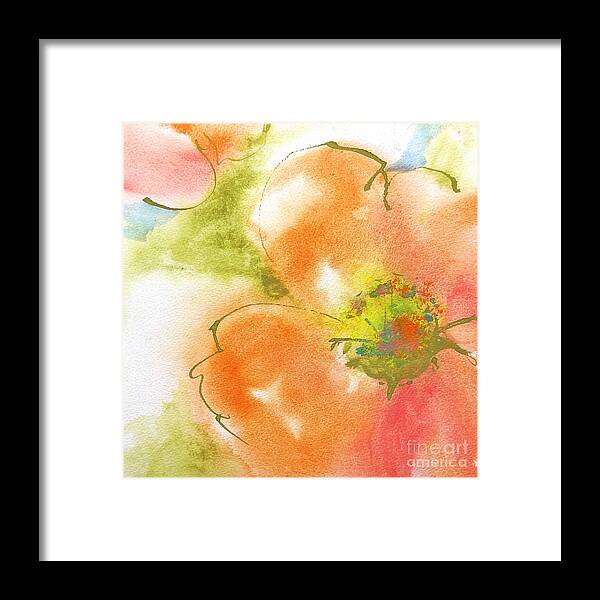 Watercolors Framed Print featuring the painting Coral Poppy I by Chris Paschke