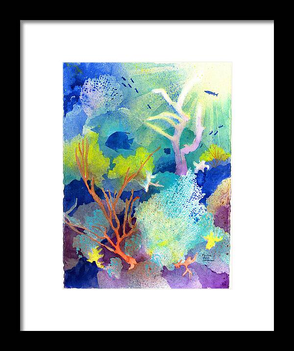 Coral Reefs Framed Print featuring the painting Coral Reef Dreams 1 by Pauline Walsh Jacobson