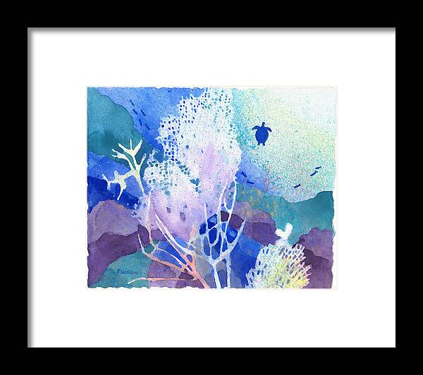 Coral Reefs Framed Print featuring the painting Coral Reef Dreams 5 by Pauline Walsh Jacobson