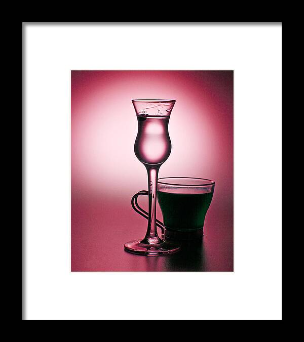 Cordial Framed Print featuring the digital art Cordial and Espresso in Lavender by John Hoey