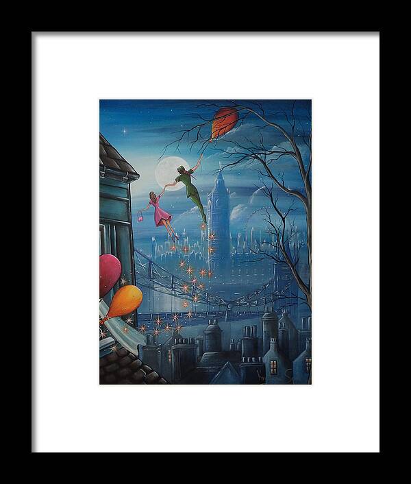 London Framed Print featuring the painting Corinna's Birthday Flight by Krystyna Spink
