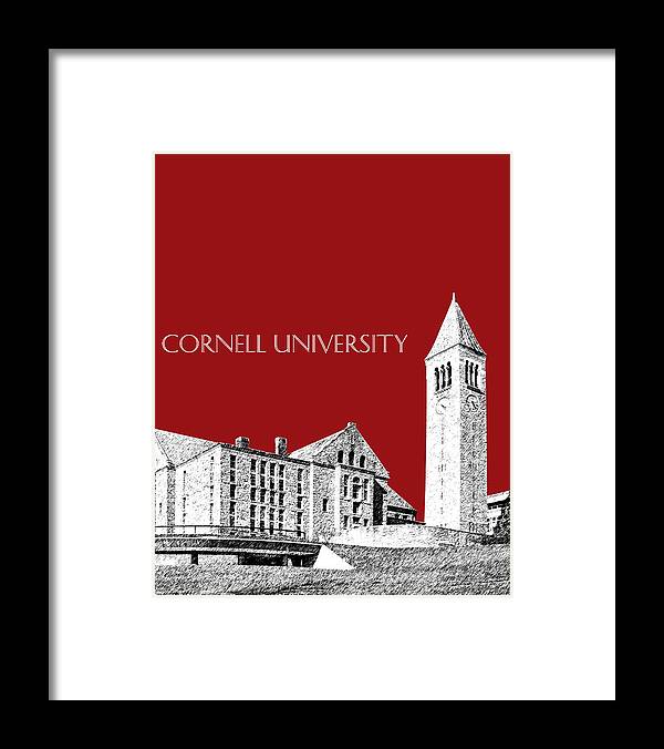 University Framed Print featuring the digital art Cornell University - Dark Red by DB Artist