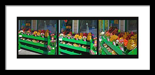 California Framed Print featuring the photograph Corner Market Fruit Bins by SC Heffner
