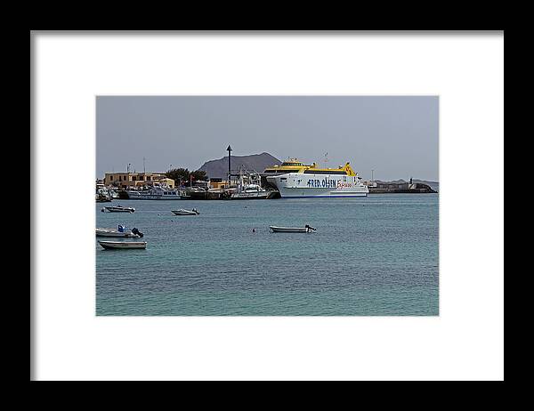 Corralejo Framed Print featuring the photograph Corralejo harbour by Tony Murtagh
