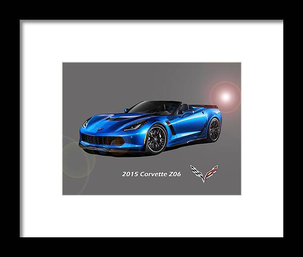 Art For Sale Framed Print featuring the digital art Corvette Z06 Convertible by Gregory Murray