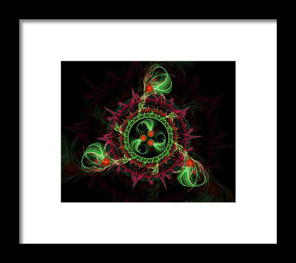 Abstract Framed Print featuring the digital art Cosmic Cherry Pie by Shawn Dall