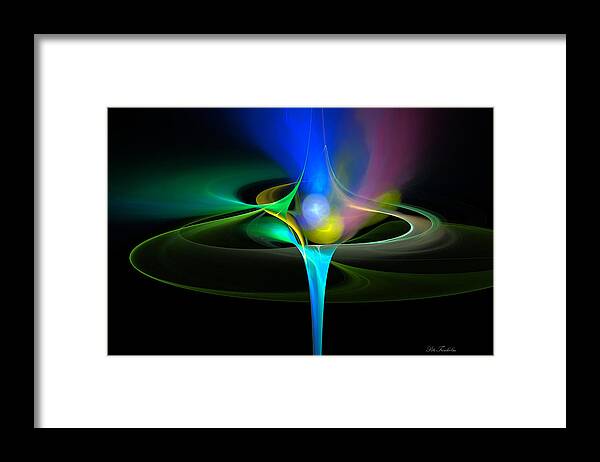 Color Framed Print featuring the digital art Cosmic Flare by Pete Trenholm