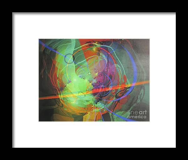 Cosmic Framed Print featuring the painting Cosmos #7 by Dov Lederberg