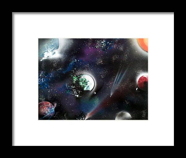 Abstract Framed Print featuring the painting Cosmos by Gerry Smith