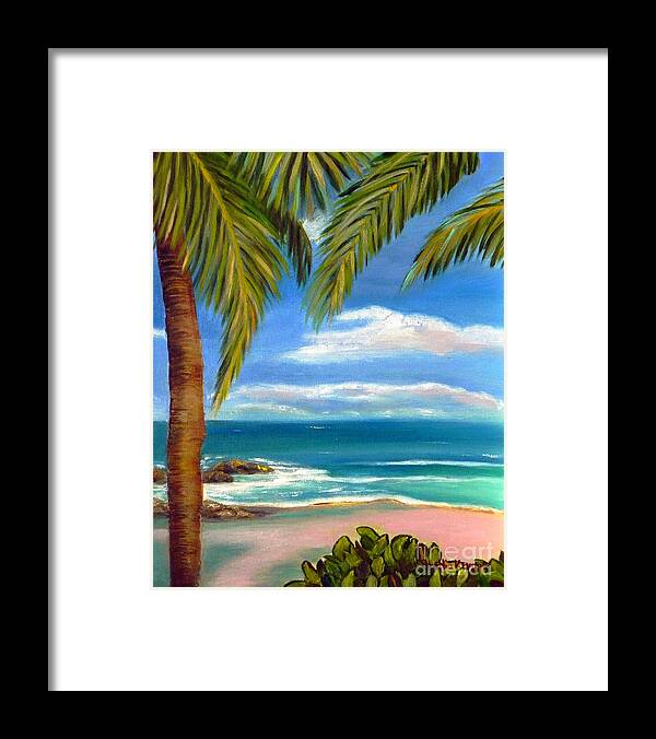 Art Framed Print featuring the painting Costa Rica Rocks  Costa Rica Seascape by Shelia Kempf