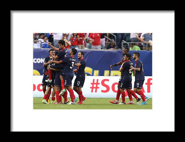 People Framed Print featuring the photograph Costa Rica v Panama: Quarterfinal - 2017 CONCACAF Gold Cup by Patrick Smith