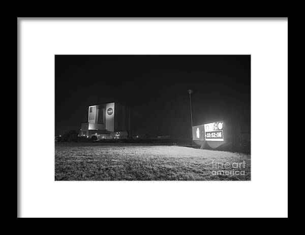 Nasa Framed Print featuring the photograph Countdown Clock At Night, Kennedy Space by Chris Cook
