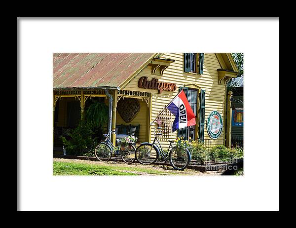 Yellow Framed Print featuring the photograph Country Antiques by Julie Penney