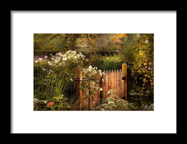 Country Framed Print featuring the photograph Country - Country autumn garden by Mike Savad