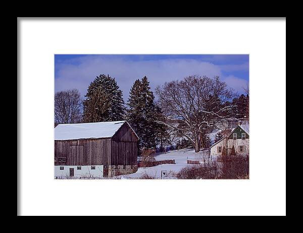 Winter Framed Print featuring the photograph Country Farm in Winter by James Canning