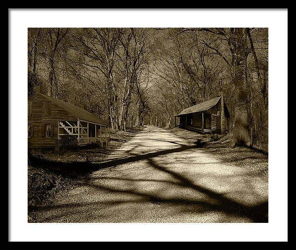  Framed Print featuring the photograph Country Road in Sepia by Cecil Fuselier