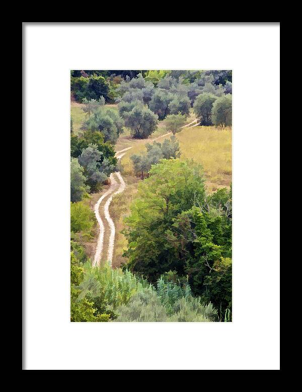 Artistic Framed Print featuring the photograph Country Road of Tuscany by David Letts