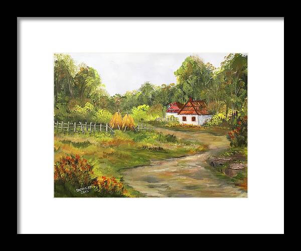 Village Paint Framed Print featuring the painting Countryside Living by Dorothy Maier