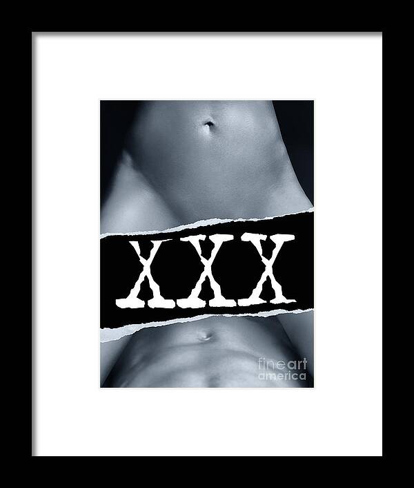 600px x 706px - Couple making love and XXX sign black and white Framed Print by Maxim  Images Exquisite Prints - Fine Art America