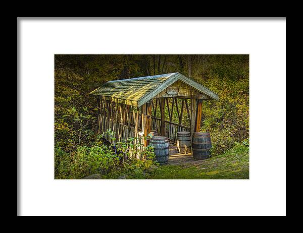Art Framed Print featuring the photograph Covered Bridge at Bowen's Cider Mill by Randall Nyhof