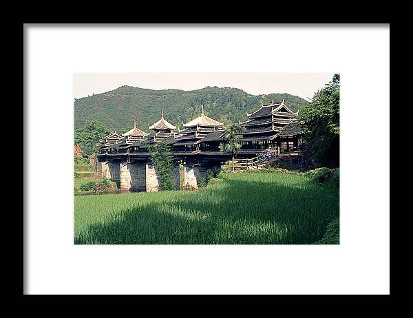 China Framed Print featuring the photograph Covered Bridge by King Wu