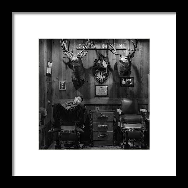 Cowboy Framed Print featuring the photograph Cowboy Bootshine by Ron White