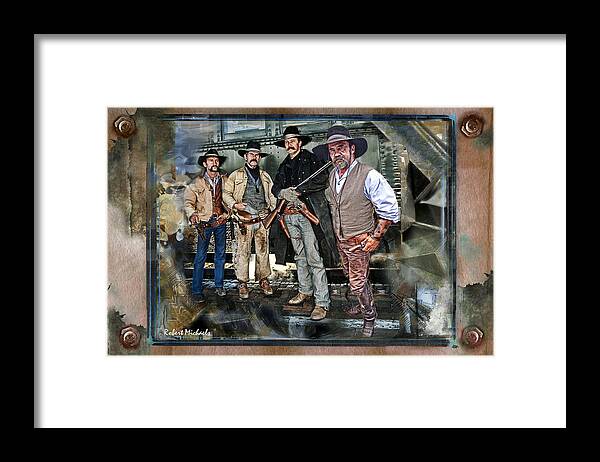 Digital Framed Print featuring the photograph Cowboys In Williams Arizona by Robert Michaels