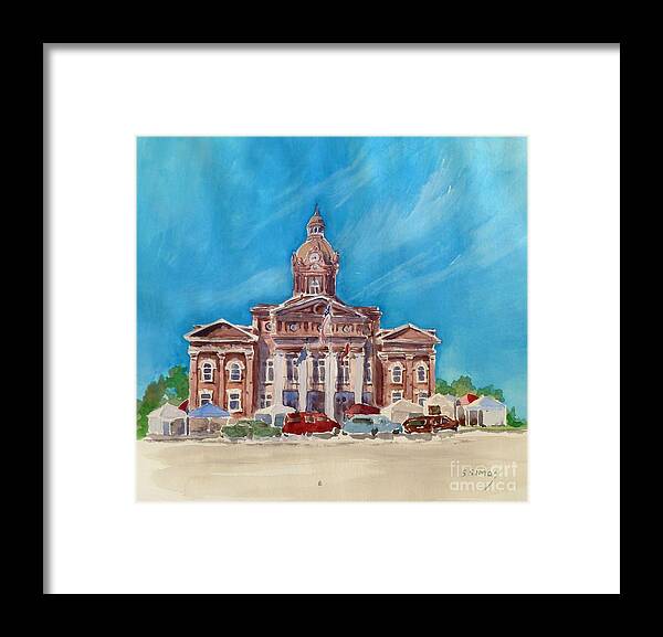 Coweta County Framed Print featuring the painting Coweta County Courthouse Painting by Sally Simon