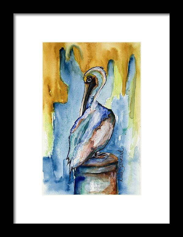 Pelican Framed Print featuring the painting Cozumel Pelican by Dale Bernard