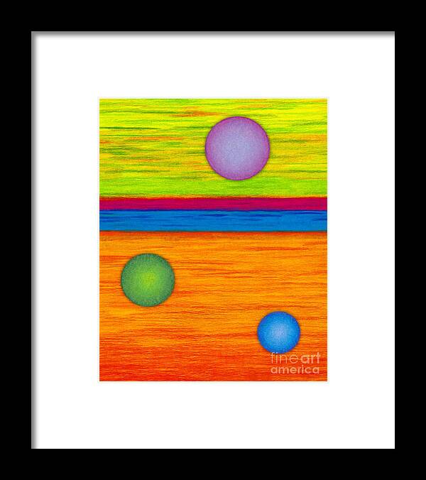 Colored Pencil Framed Print featuring the painting CP001 Circle Montage by David K Small