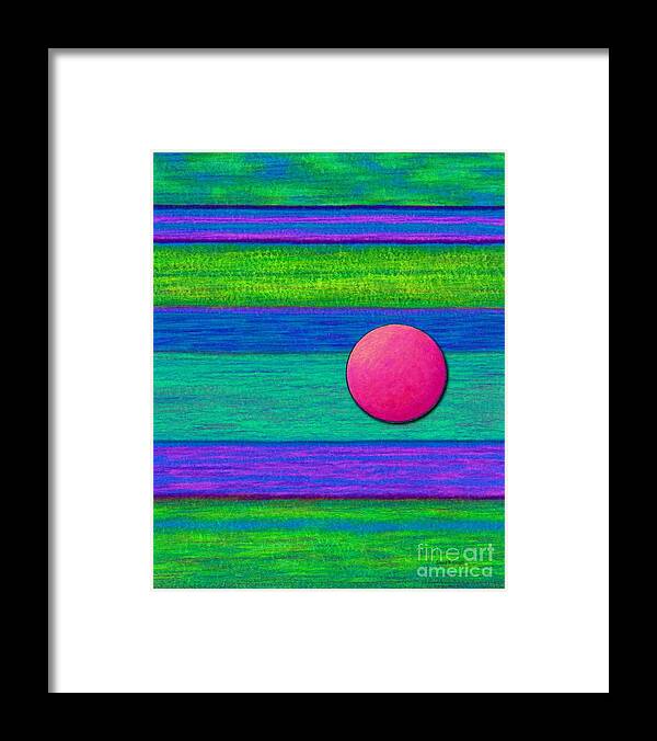 Abstract Framed Print featuring the painting Cp022 with Circle by David K Small