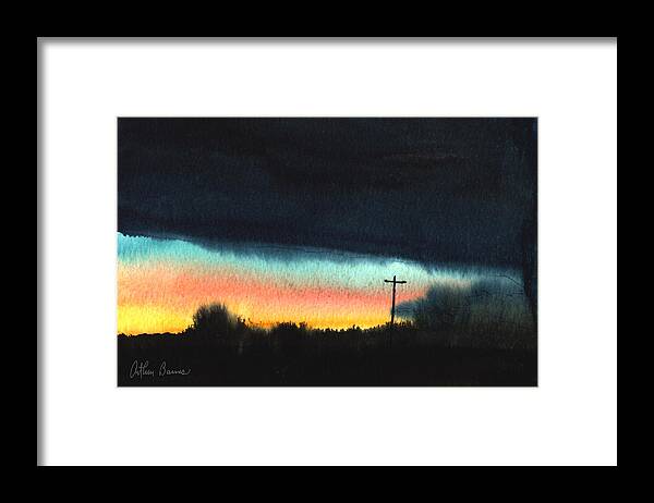 Sunrise Framed Print featuring the painting Crack of Dawn. by Arthur Barnes