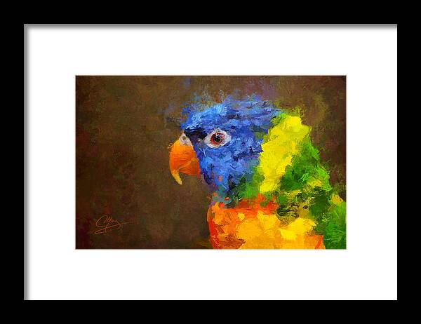 Parrot Framed Print featuring the painting Crackers by Greg Collins