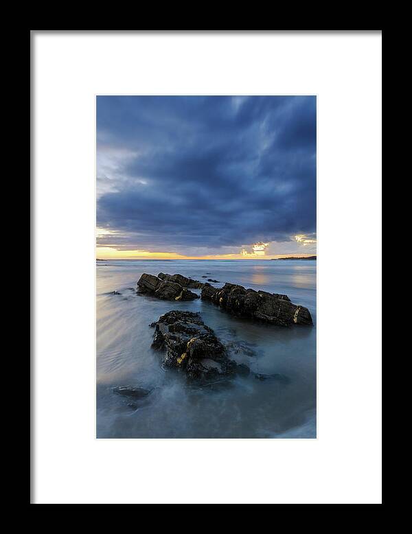 England Framed Print featuring the photograph Crackington Haven Sunset, Cornwall by Chrishepburn