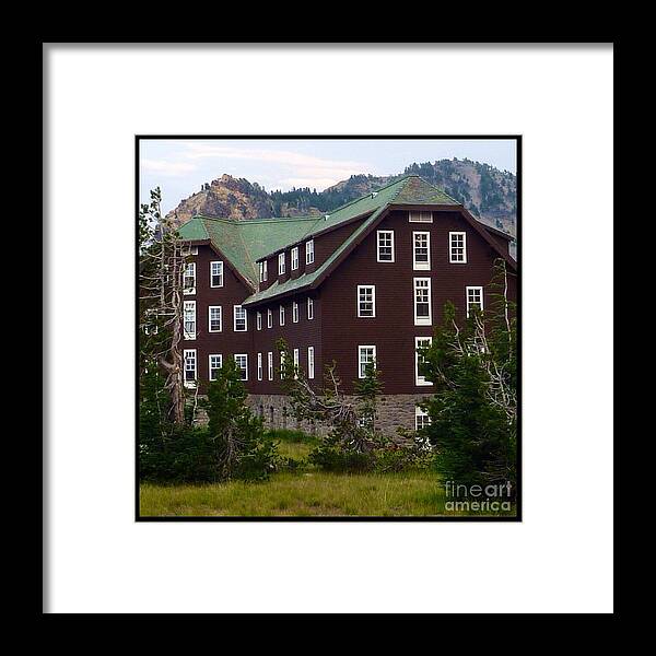 Crater Lake Lodge Framed Print featuring the photograph Crater Lake Lodge by Susan Garren