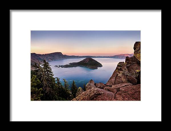 Scenics Framed Print featuring the photograph Crater Lake National Park Sunset by Alexis Birkill