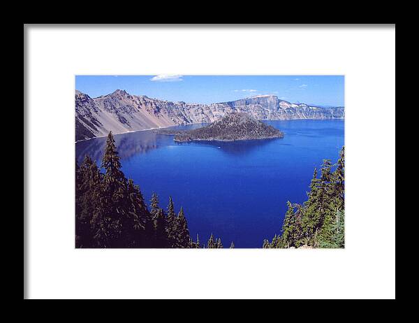 Crater Lake Framed Print featuring the photograph Crater Lake Oregon by Mary Bedy