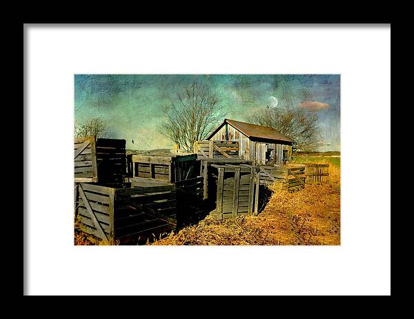 Landscape Framed Print featuring the photograph Crates'n Cabin by Diana Angstadt