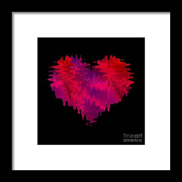 Red Heart Framed Print featuring the digital art Crazy Love 2 by Kristi Kruse