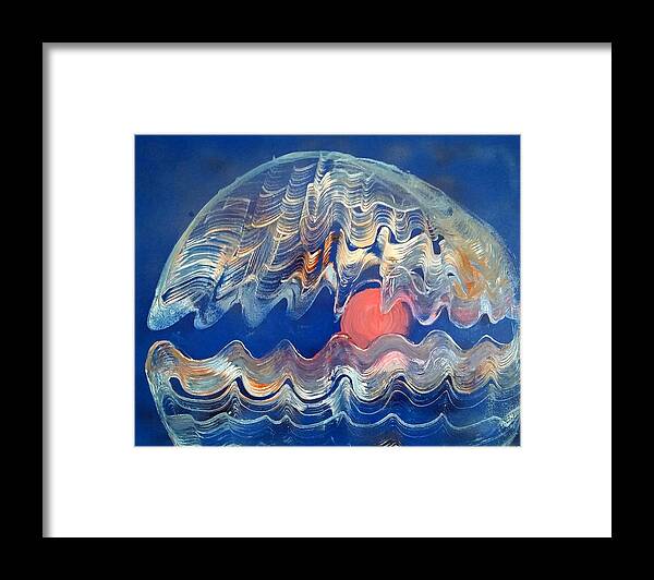Oyster Framed Print featuring the painting Crazy Oyster by Gerry Smith