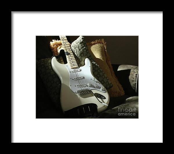 Guitar Framed Print featuring the photograph Cream Guitar by Kelly Holm