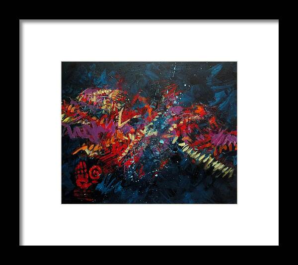 Abstract Framed Print featuring the painting Creation Myth by Carol Suzanne Niebuhr
