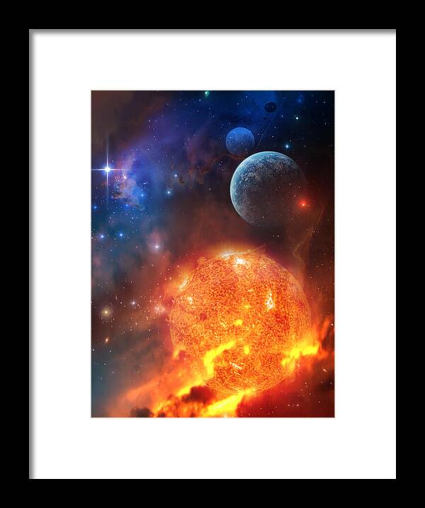 Galaxy Framed Print featuring the mixed media Creation by Philip Straub