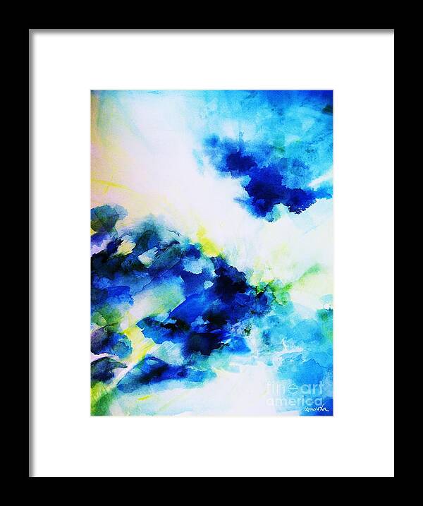 Abstract Framed Print featuring the painting Creative Forces by Frances Ku