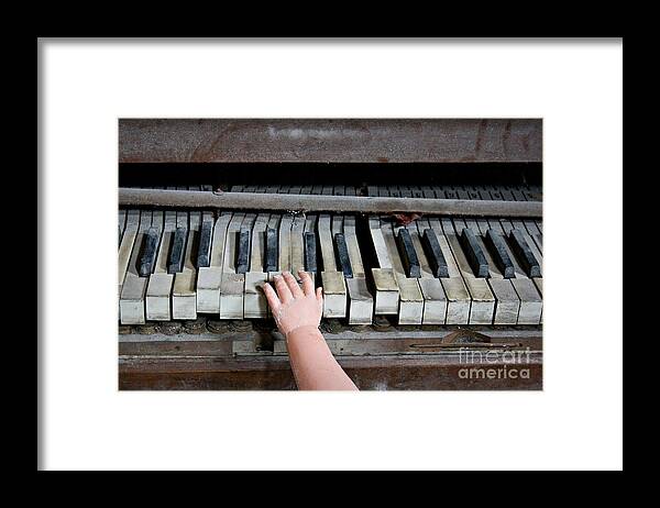 Piano Framed Print featuring the photograph Creepy Piano Baby by Bethany Helzer