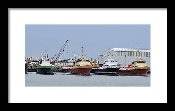Crew Boats Framed Print featuring the photograph Crew boats at Port Fourchon by Bradford Martin