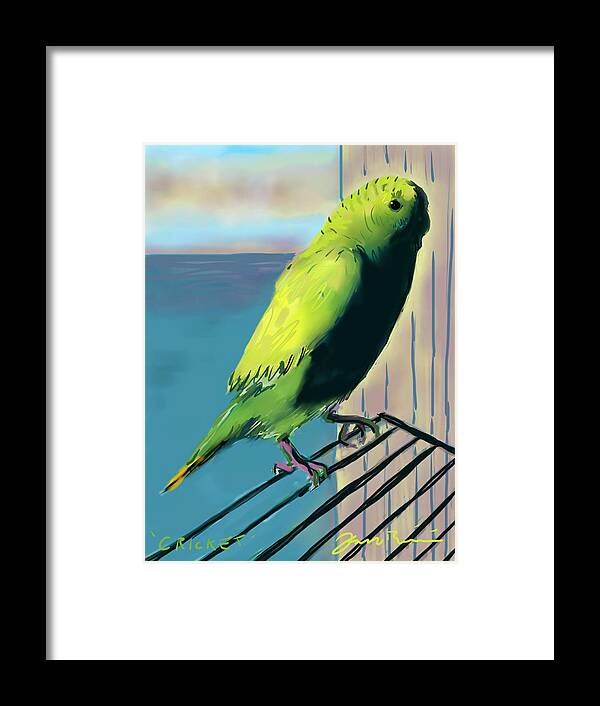 Bird Framed Print featuring the painting Cricket by Jean Pacheco Ravinski
