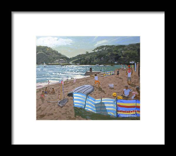 Sun Framed Print featuring the painting Cricket Teignmouth by Andrew Macara
