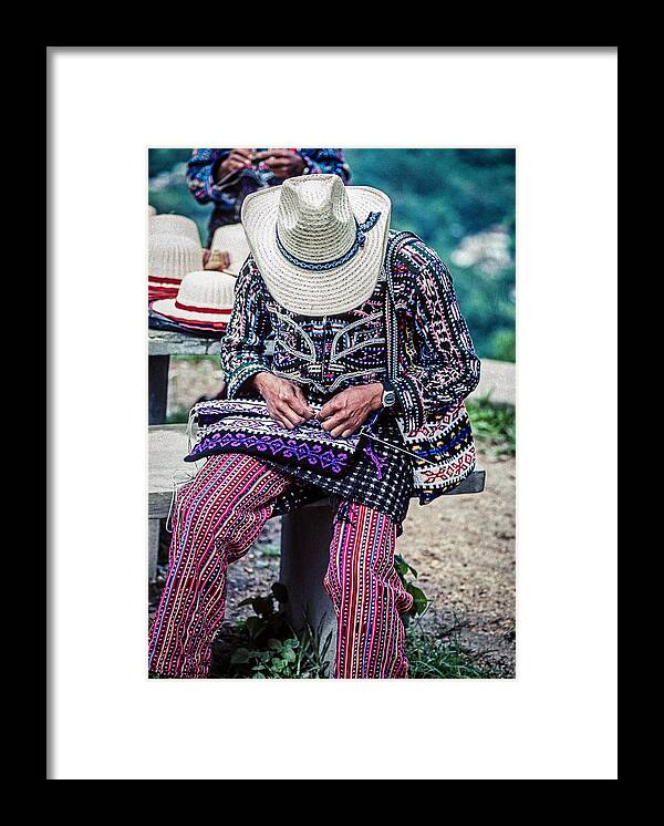 Cachikel Framed Print featuring the photograph Crocheting Bags by Tina Manley
