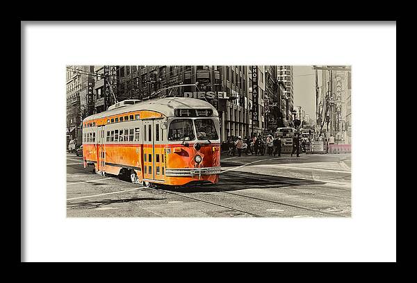 San Fran Trolly Framed Print featuring the photograph Cross Town by Chad Tracy